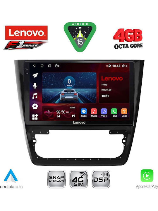 Lenovo Car Audio System for Skoda Yeti 2014-2018 (Bluetooth/USB/WiFi/GPS/Apple CarPlay/Android Auto) with 10" Touch Screen