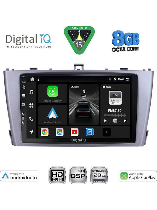 Digital IQ Auto-Audiosystem für Toyota Avensis 2009-2015 Bluetooth USB Eingebautes Wi-Fi GPS Apple CarPlay Android Auto mit 9 Zoll Touchscreen