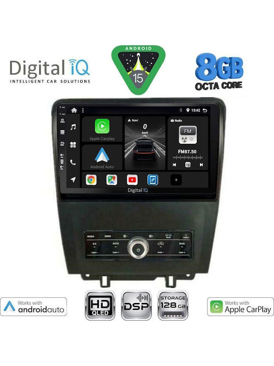 Digital IQ Car Audio System for Ford Mustang 2010-2015 Bluetooth USB WiFi GPS Apple CarPlay Android Auto with 9" Touch Screen