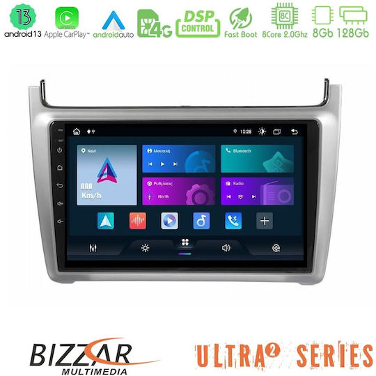 Bizzar Auto-Audiosystem für Volkswagen Polo 2014-2017 mit Touchscreen 9" Bluetooth USB WiFi GPS Apple CarPlay Android Auto
