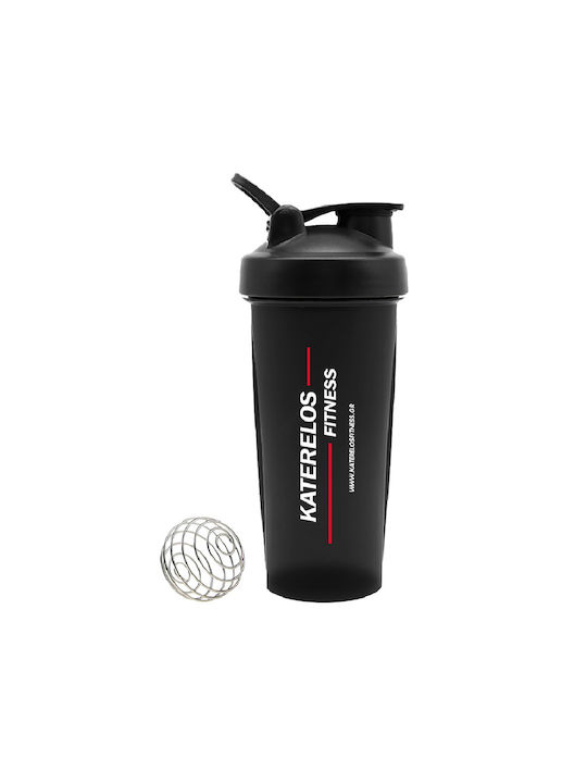 Katerelos Fitness Shaker Πρωτεΐνης 600ml Πλαστικό Μαύρο