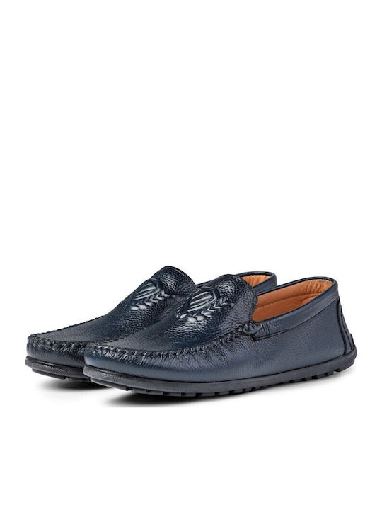 Leder Herren Mokassins in Blauen Farbe
