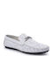 Leather Men's Moccasins in White Colour