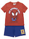 Kids Clothing Set with Shorts Summer 2 Pieces Blue Red Spidey