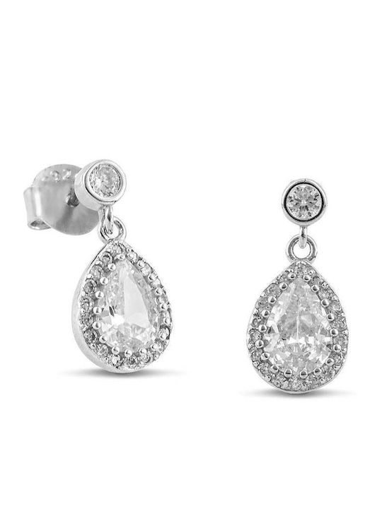 Themelidis Jewels Silver Dangle Earrings with Stones