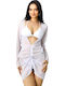 Set Bikini Set De Bikini Triunghi Cu Burete Detașabil & Brazilia Alb