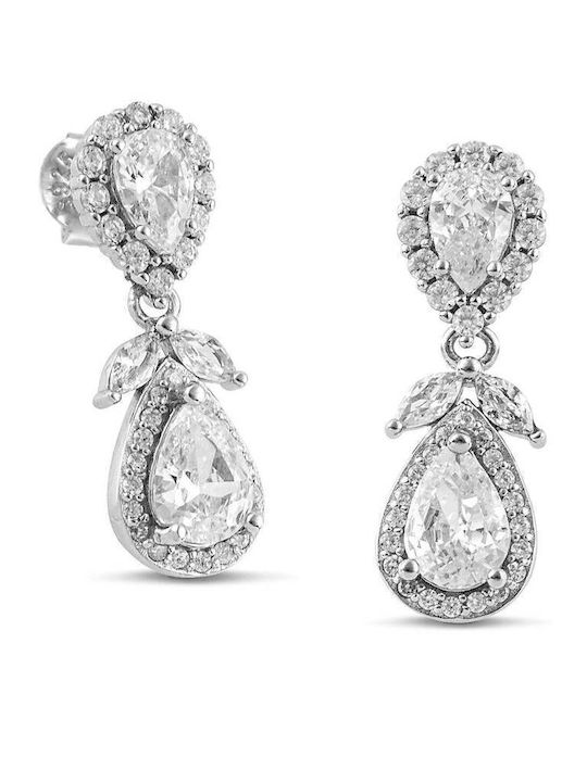 Themelidis Jewels Silver Dangle Earrings with Stones