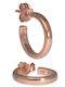 Cercei Rotunzi Negri Handmade Roz Placat Cu Aur Argint 925