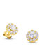 Themelidis Jewels Single Gold Plated Silver Earring with Stones