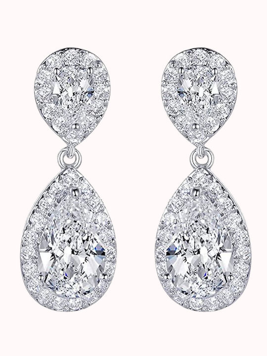 Dangle Earrings with Clip with Stones