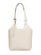 Th Modern Leather Women's Tote Handbag Ecru