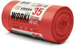 Sipeko Sacuri De Gunoi Capacitate 35lt 54x50cm 50 Bucăți Roșii Sipeko Sacuri De Gunoi Capacitate 35lt 54x50cm 50 Bucăți Roșii
