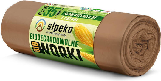 Sipeko Sacuri De Gunoi Biodegradabile Capacitate 35lt 61x46cm 10 Bucăți Maro