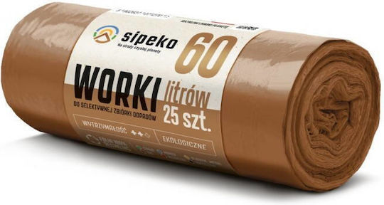 Sipeko Sacuri De Gunoi Capacitate 60lt 72x60cm 25 Buc Maro