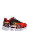 Hot Wheels Kids Sneakers with Hoop & Loop Closure and Red Lights