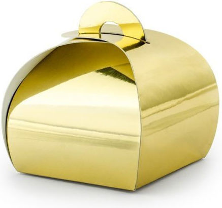 Bombonieră Cutie Metalică pentru Cadou Auriu 6x5.5x6cm 10 Bucăți