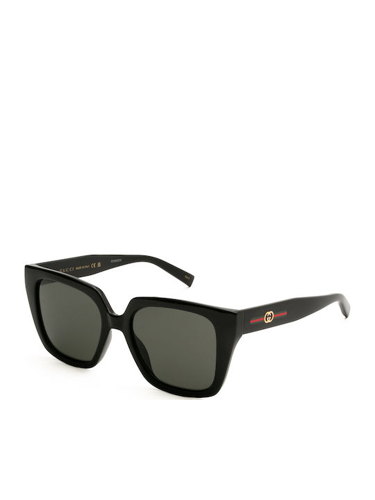 Gucci Woman Sunglasses With Black Horn-Rimmed Frame And Grey Lens GG2102S 001