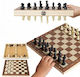 Set Piese Din Lemn și Zaruri pentru Backgammon Maro / Bej 7,62cm 30 Bucăți