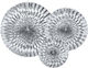 Set Papierfächer Silber 3 Stück