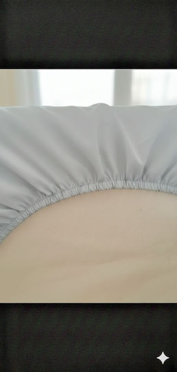 N.215557 Single Bed Sheet With Rubber Hugger 110x190+30cm Light Gray