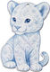 Wooden Craft Decoration Tiger Element K1022 8cm Sky Blue
