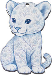 Wooden Craft Decoration Tiger Element K1021 5cm Pink