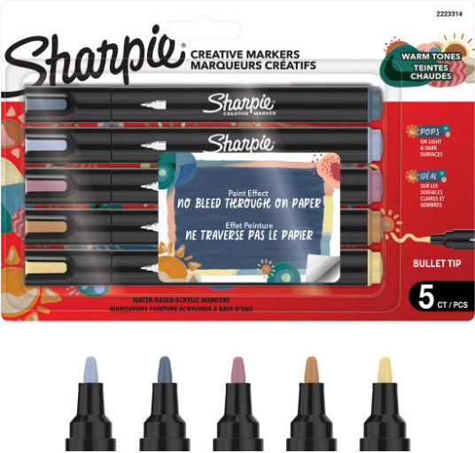 Sharpie Bullet Tip Acrylic Marker Warm Tones