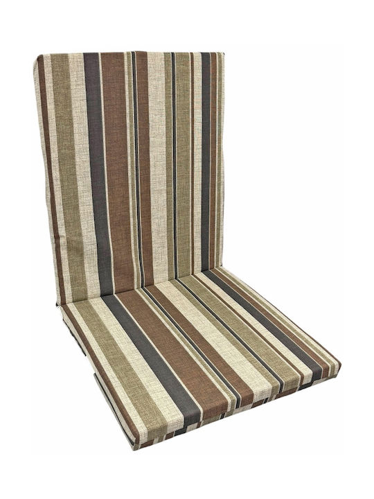Garden Chair Cushion with Backrest Brown Checkered 45x95cm