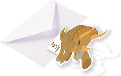 Προσκλήσεις Πάρτυ Φάκελο Happy Dinosaur 8 Τεμ