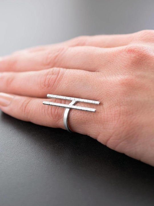 Handgefertigter Vergoldeter Sevalié-Ring aus 925er Silber mit Barren Größe 48