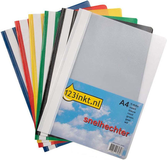 Plastic Report File 123inkt A4 Various Colours 6 Pieces 300454