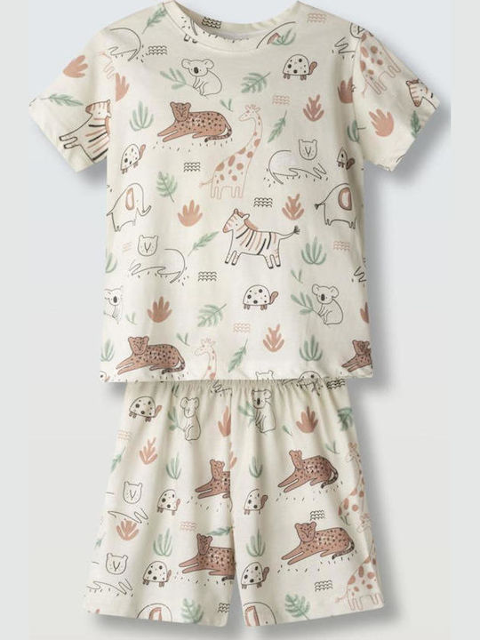 Hashtag Kids Summer Pajamas Ecru Animals