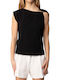 Maglia Women's Cotton Sleeveless Black Blouse