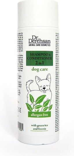 Dr Derehsan Shampoo & Conditioner 2in1 Green Tea & Freesia Φρεσκαδα & Λαμψη Σκυλους 200ml