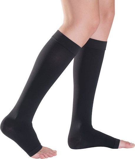 Sigvaris Tfs Long Calf High Graduated Compression Socks Open Toes 18-21 mmHg Black 701 Calf High Compression Class I 18-21 mmHg Length Long Unisex Open Toes Black