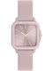 Oozoo Timepieces Γυναικείο Ρολόι 34mm Μπαταρίας με Ροζ Δερμάτινο Λουράκι