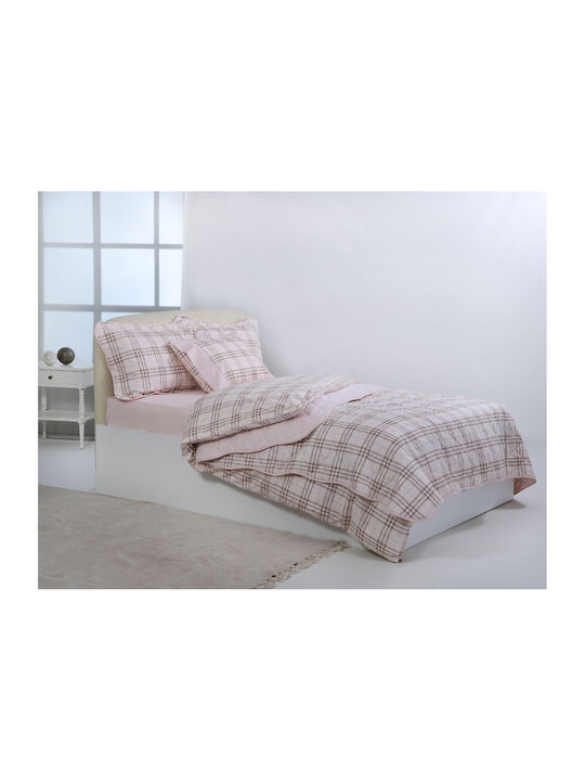 Silk Fashion Coverlet Double Cotton Pink 220x240cm