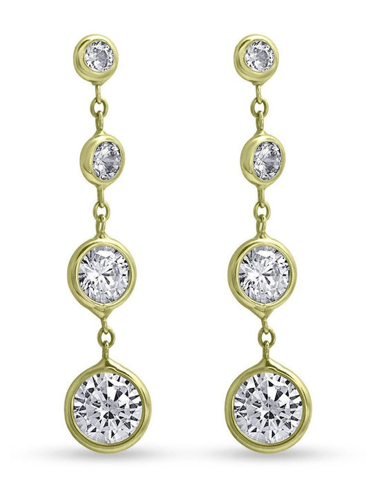 CHrysolithos Dangle Earrings Made of 14K Gold with Stones SK1123