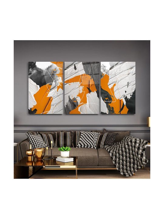 Dreifach Glas Set Bunter Abstrakter Kunst (35x50cm)