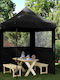 vidaXL Zusammenklappbares Garten Gazebo Schwarz 2x2m
