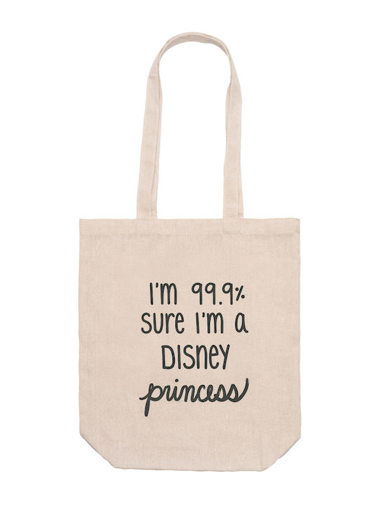 Τσάντα Μπεζ 37εκ. 42εκ. 12εκ Ψώνια I'm 99 9% I'm A Disney Princess Dp6549