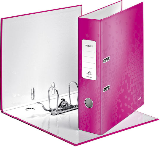 Leitz Leitz 180 Wow Mapă Cu Inele În Formă De Arc Din Carton Laminat Parțial Reciclat FSC A4 52 Mm Roz