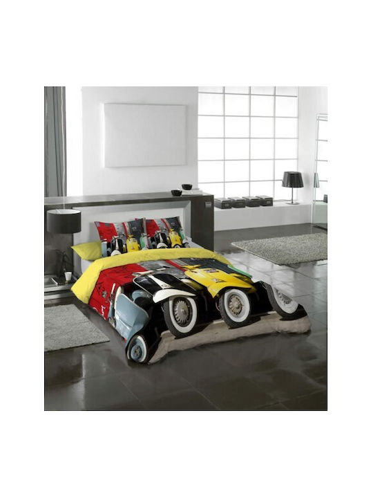 Vesta Home Σετ Παπλωματοθήκη Βαμβακερή Μονή με Μαξιλαροθήκη 170x240cm Magic Print Magic Print