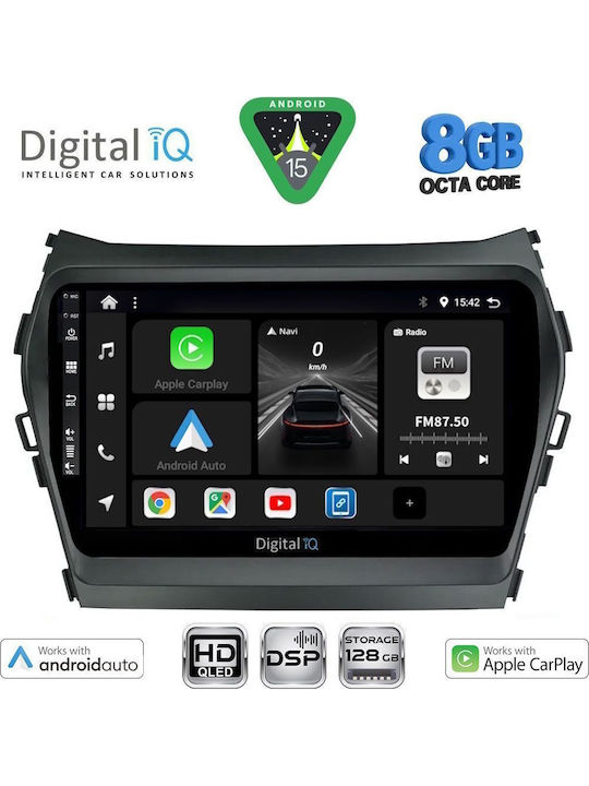 Digital IQ Car Audio System for Hyundai iX45 / Santa Fe 2013-2017 (Bluetooth/USB/WiFi/GPS/Apple CarPlay/Android Auto) with 9" Touch Screen