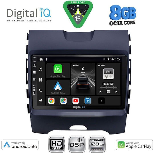 Digital IQ Ηχοσύστημα Αυτοκινήτου για Ford Edge 2015-2023 (Bluetooth/USB/WiFi/GPS/Apple-Carplay/Android-Auto) με Οθόνη Αφής 9"