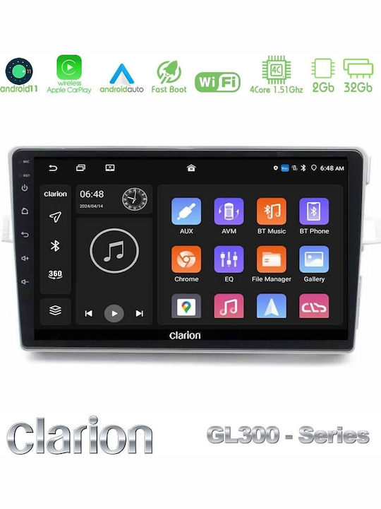 Clarion Car Audio System for Toyota Verso 2009-2018 Bluetooth USB AUX WiFi GPS Apple CarPlay Android Auto with 9" Touch Screen