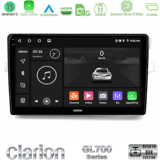 Clarion Ηχοσύστημα Αυτοκινήτου για Toyota Verso 2009-2018 (Bluetooth/USB/WiFi/GPS/Apple-Carplay/Android-Auto) με Οθόνη Αφής 9"