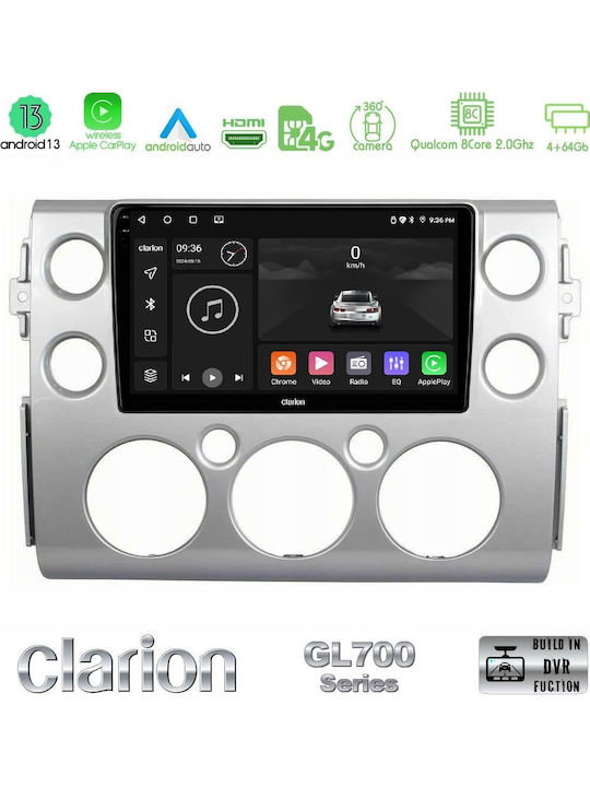 Clarion Car Audio System for Toyota FJ 2007-2014 (Bluetooth/USB/WiFi/GPS/Apple CarPlay/Android Auto) with 9" Touch Screen