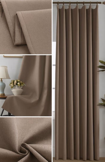 Galifas Maravilloso Verdunkelung mit Bleistiftfalten Braun 270x270cm