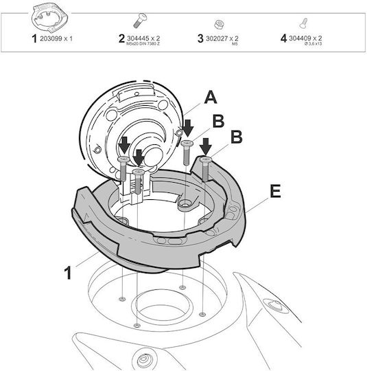 Tank Bag Mounting System W014cs Click System Bmw R Ninet 1200 '13-'26 M1000r '23-'26 S1000r '13-'26 R12 Ninet '23-'26 R12 S '23-'26 Shad